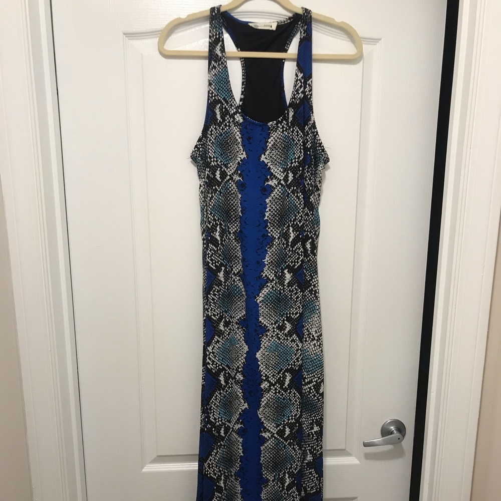 Buddy Love Blue Snake Print Maxi Dress